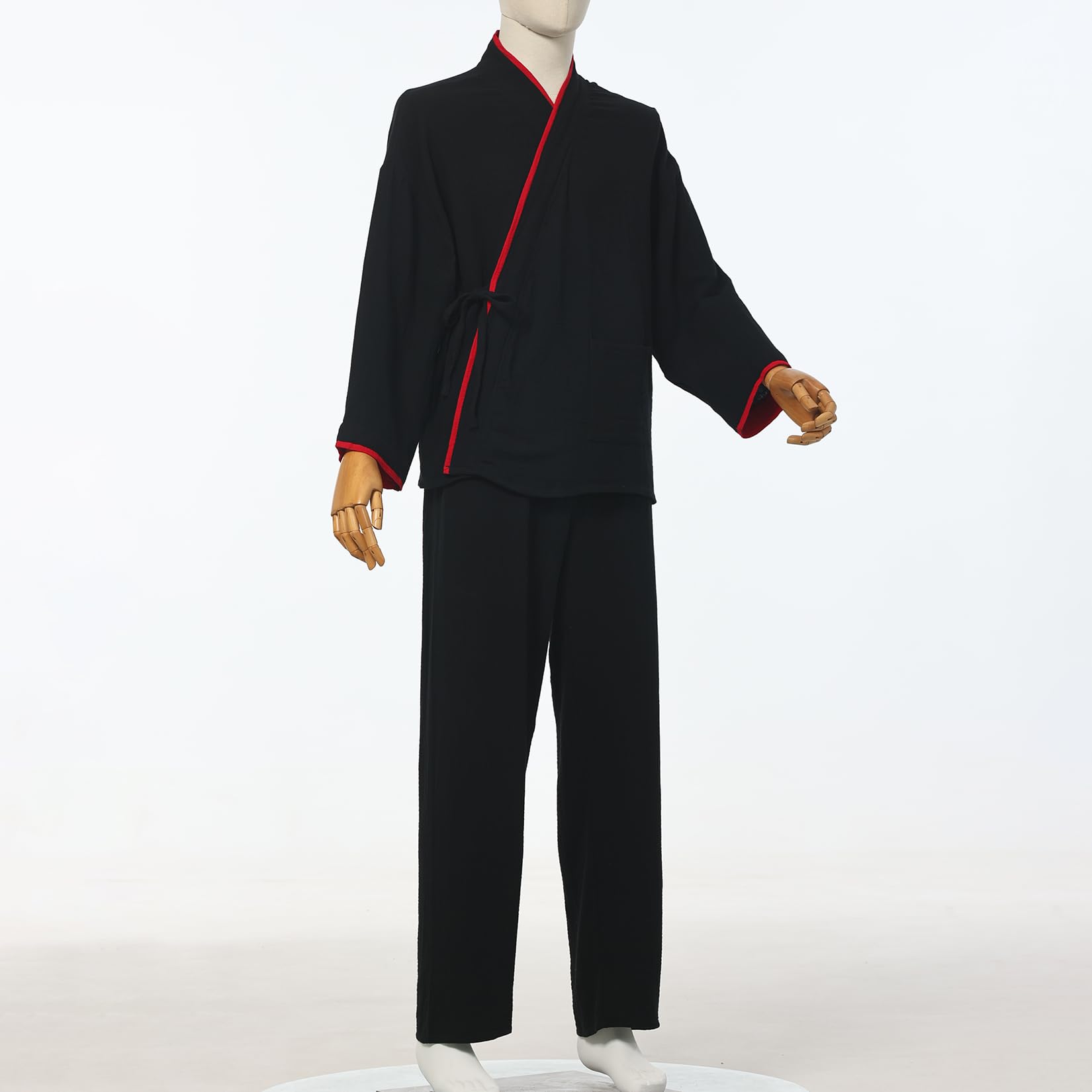 CAMDOM Traje de Bano de Algodon de Dos Piezas de Estilo Japones para Hombre Conjunto de Pijama Tipo Kimono para Parejas