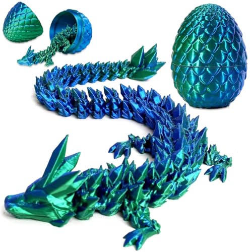3D Impreso Dragón Huevo con Dragón, Huevos de Dragóns con Dragons en el Interior Dragon Articulado Impreso 3D Cristal Articulado Huevo Dragóns Juguete Dragon Movible para Adultos Niños