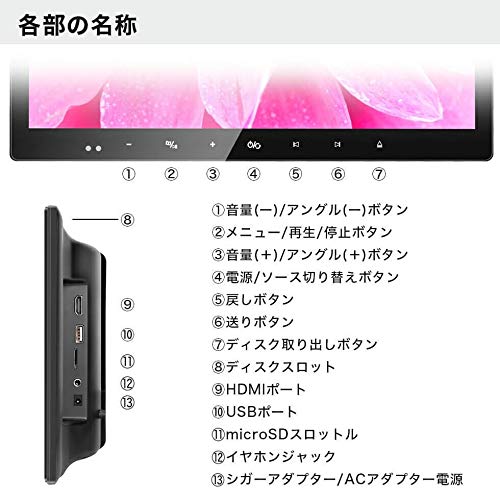 Amazon.co.jp: G-FACTORY 13.3インチ 大画面 リアモニター DVD内蔵 IPS