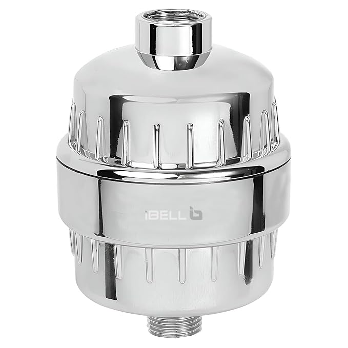iBELL Abs Tap Filter with 15 Stage Tap Adaptors | Water Softener for Bathroom (Chrome, Metallic Finish), 28 Millimeters