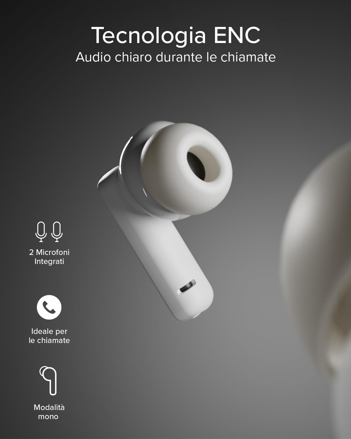 JAZ Maks - Cuffie Auricolari In-Ear True Wireless Stereo, Cancellazione del Rumore Attiva, Custodia di Ricarica, Microfono HD, Controlli Touch, per Smartphone, Tablet, Laptop, 24 Ore