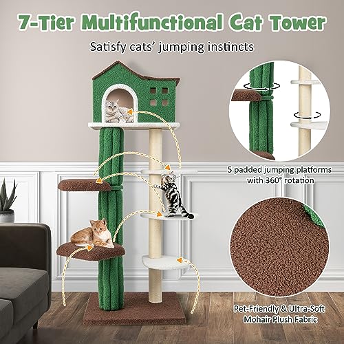 Árbol para gatos interior 7 niveles 61 pulgadas miniatura 6