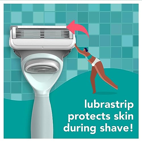 Joy Razors For Women, 1 Handle, 4 Razor Blade Refills, Teal, Lubrastrip To Help Avoid Skin Irritation #TOP2