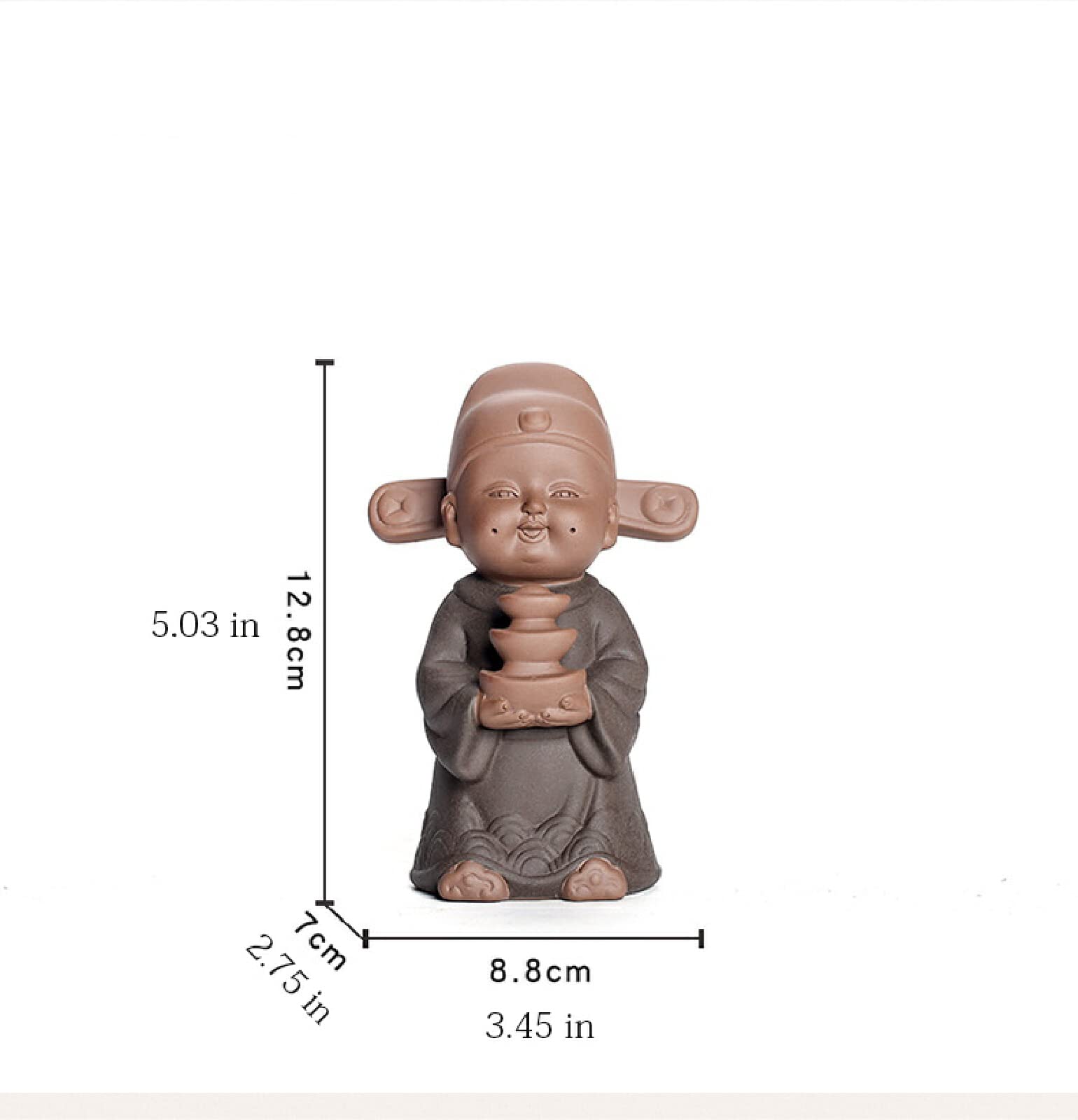 Rzeźba Ceramiczna Figurka Chłopca Zisha Figurka Ręcznie Rzeźbiona Dekoracja Statua