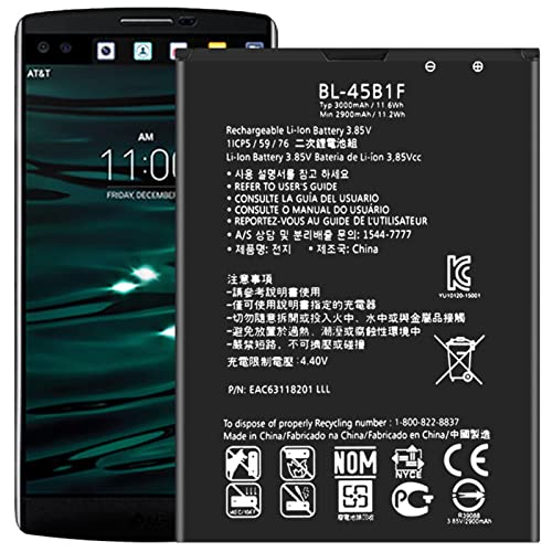 DDONG for LG V10 Battery, BL-45B1F Battery Replacement for LG Stylo 2 H900 H901 VS835 VS990 LS992 H961N H960A LS775 MS550 K550 LTE L81AL L82VL Battery