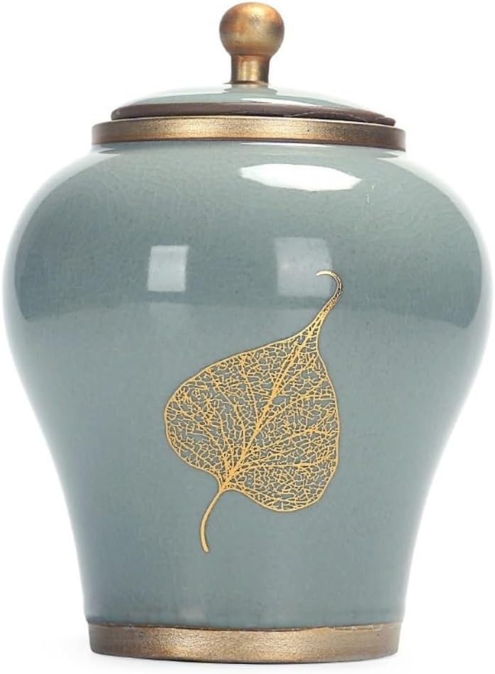 SONGCHAO Sugar Jar Retro Ceramic Loose Tea Storage Jar Home Kitchen Food Storage Jar Large Capacity Sealed Jar Single Jar Tea Canister (Color : B)