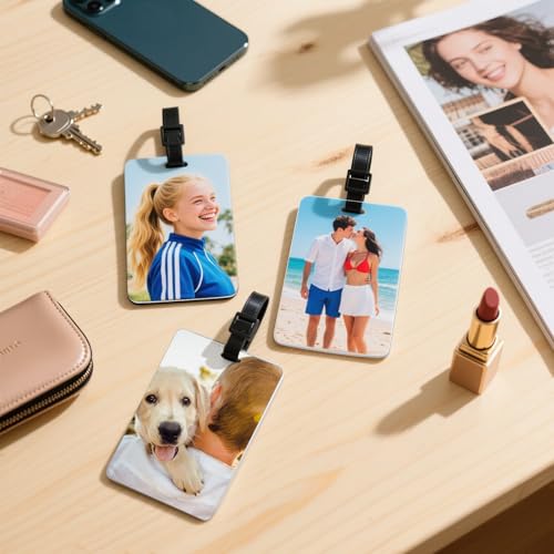 40 Pcs Metal Sublimation Luggage Tag Blanks Double Sided, Aluminum Sublimation Bag Tags with Strap Suitcase Name Tag Luggage Labels Blank for DIY Craft Gifts Travel Sports Bags3