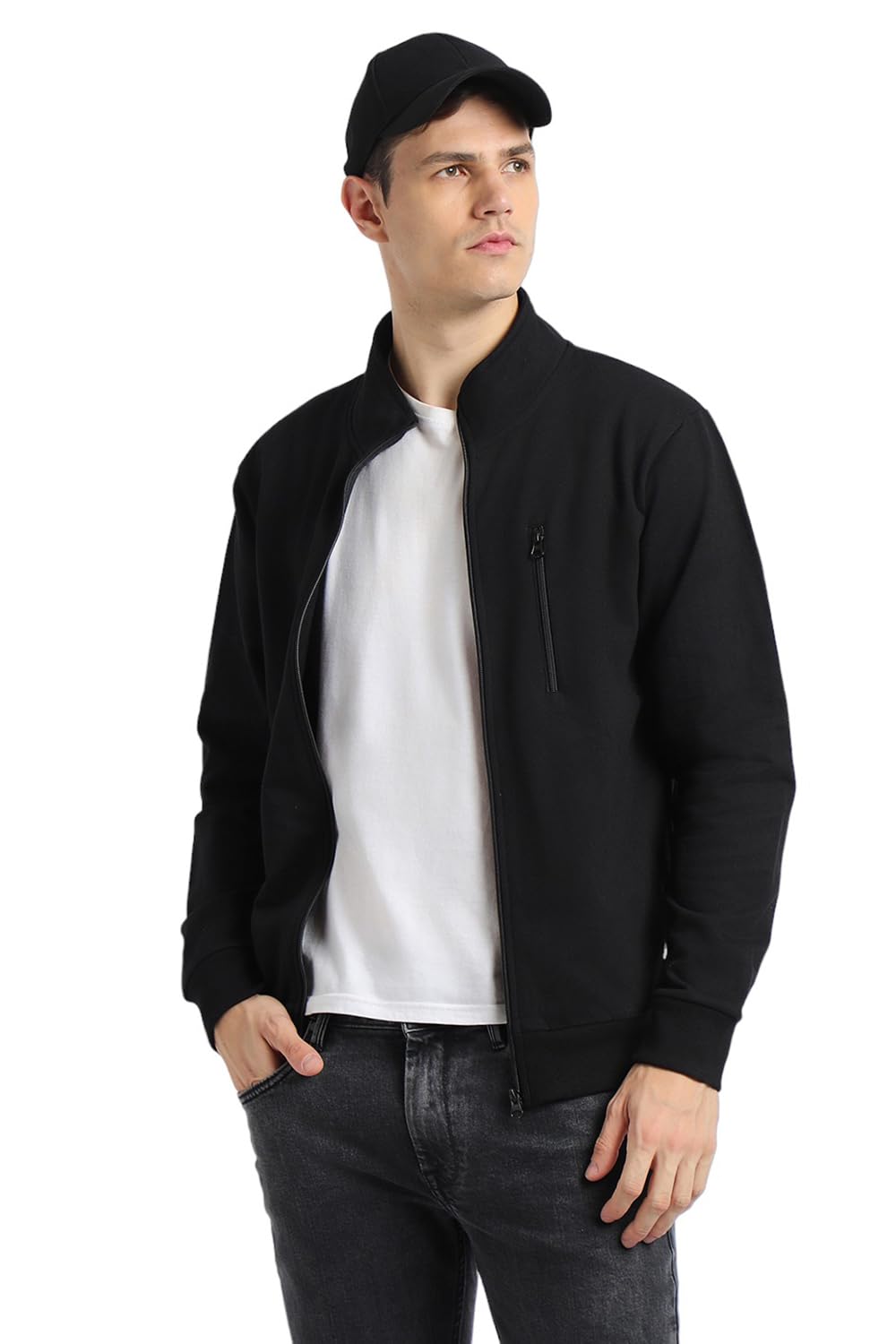 dennis lingo Men Solid Polycotton Regular Fit Full Sleeves Front-Open Sweatshirts-picture-54