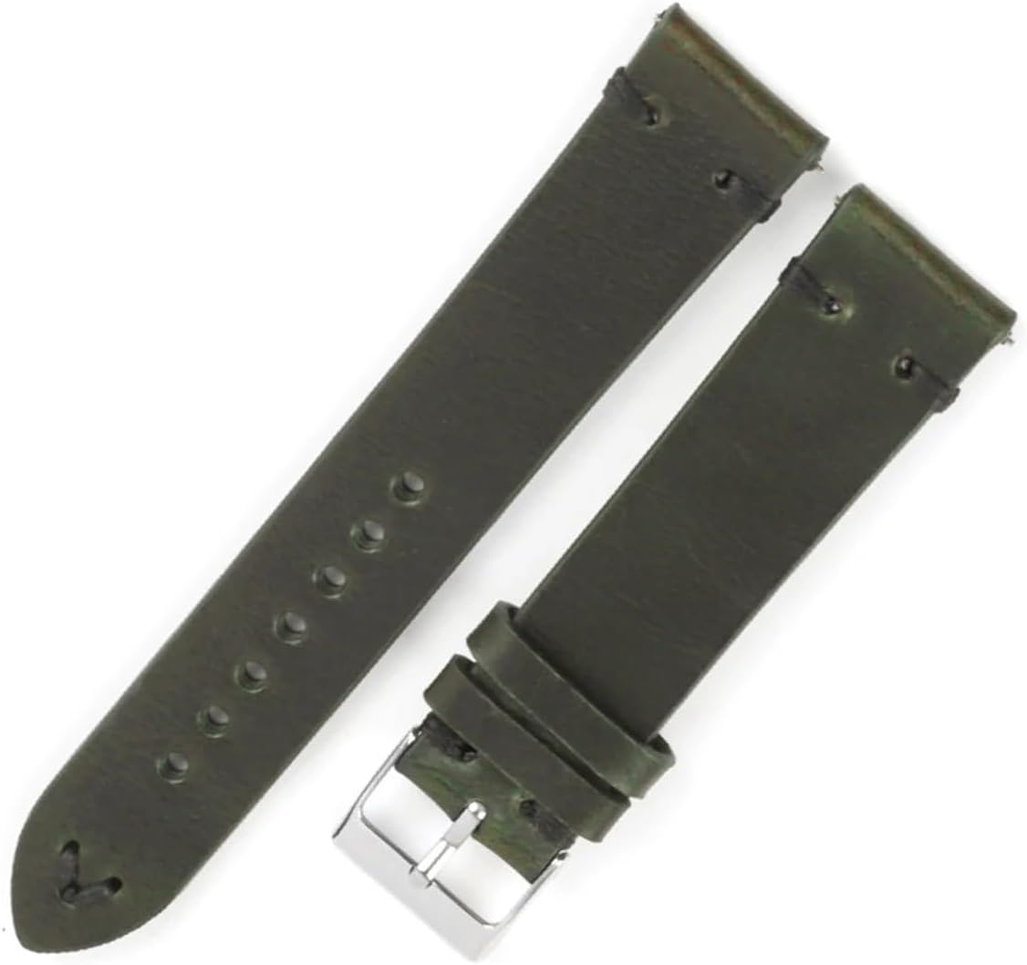 yingyingjia Genuine Leather Strap Oil Wax Discoloration Cowhide Watch Band 18mm 19mm 20mm 21mm 22mm Men Watch Accessories