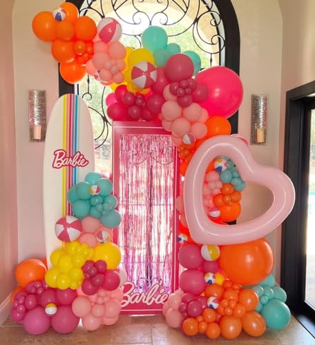 Image of Bezente Pink and Orange Balloons Set 60pcs 12 inch