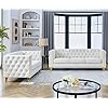 Amazon.com: Velvet Living Room Sofa Set of 2, Comfy Loveseat and 3 ...