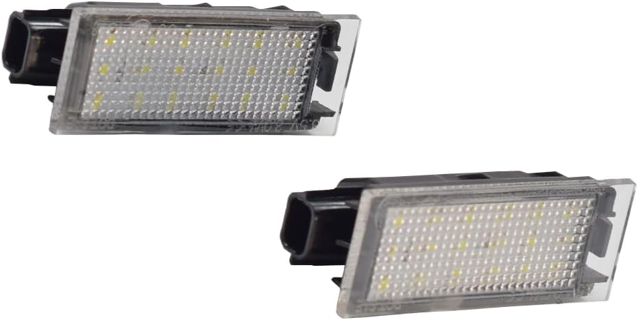 Hacreyatu 2PCS White LED License Plate Number Light Compatible with Renault Clio 3/Twingo 2/Megane 2 3/Laguna 2 3/Vel Satis/Master/Flence/Opel Movano