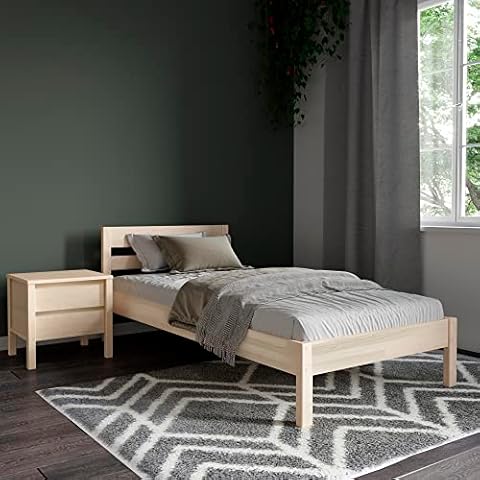 Hansales Holzbett 90x200 cm Kaja Scandi Style aus unbehandeltem hartem FSC® Birken Massivholz Cover