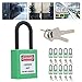 10 Set Safety Padlock , 38mm/1 . 5in Safety Padlock Engineering Plastics Safety Padlock and Tagout Locks for Factories Construction Sites , Dielectric thermoplastic Safety Padlock (Green)
