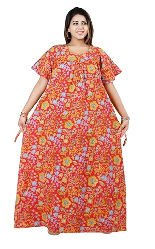 Image of Bejod's Collection Women Pure Cotton Nighty Combo Pack | Full Length Floral Printed Cotton Nighty Maxi | Soft & Breathable Night Dress for Women L to 4XL