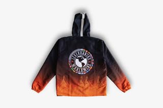 LEGENDARIOS Worldwide Jacket – Black & Orange Gradient Windbreaker, Hooded Lightweight Outdoor Coat3