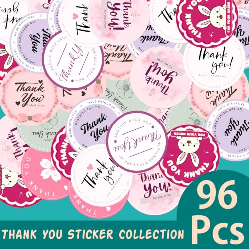 Image of Trifirt Multiple Thank You Stickers for Packaging | 1.5 Inch Vinyl Self Adhesive Labels | Easy Peel & Stick for Small Business, Gift Wrapping, Envelopes, Boxes, Mailers, Handmade Products & Favors