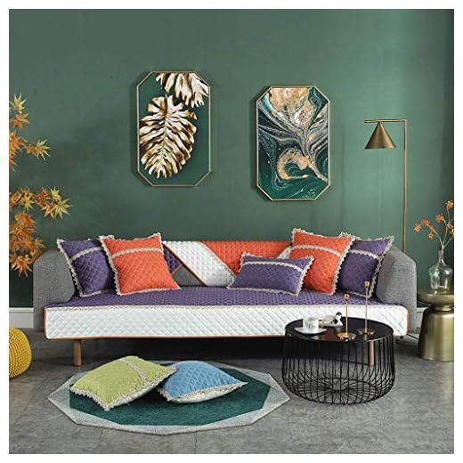 HKPLDE sofföverdrag 3 säten, tvättbar linne soffa överdrag tålig jacquard sofföverdrag för soffa D 60 x 210 cm/24 x 83 tum