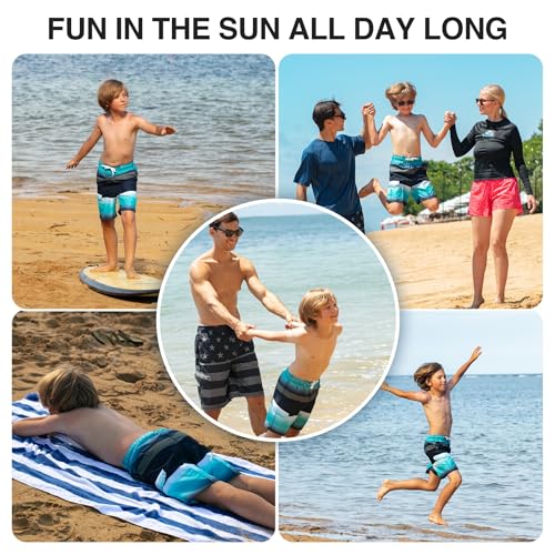 Image of Kanu Surf Boys' Victor Stripe Quick Dry Beach Board Shorts Swim Trunk