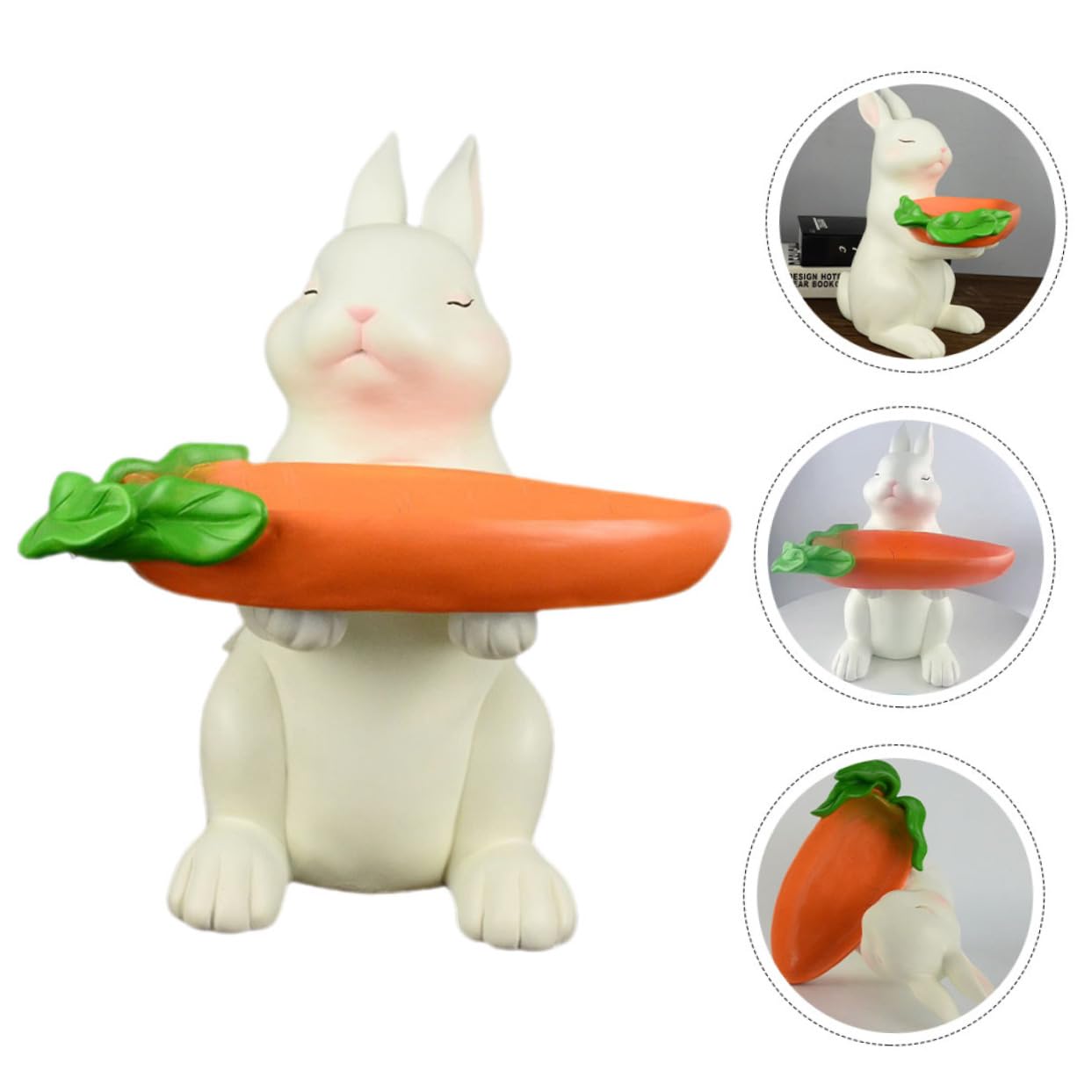 BESPORTBLE Plateau à Clés Lapin De Dessin Animé Assiette De Rangement pour Clés Récipient Décoratif Résine Plateau De Rangement pour Accessoires