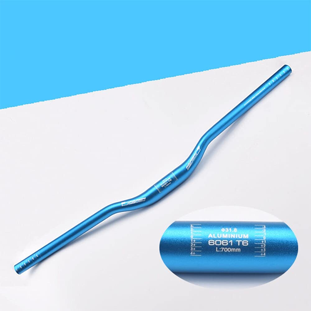 Guidon de vélo extra long en alliage d'aluminium pour VTT, VTT, descente, course 31,8 x 700 mm (bleu)