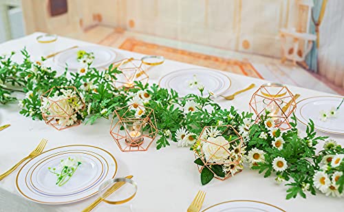 Geometric Candle Tealight Holders Gold - Holder For Tea Light Decorative Votive Candle Stand Accents For Home Table Shelf Mantel Modern Geo Decoration Christmas Wedding Reception Décor, Gold, 2Pcs #TOP7