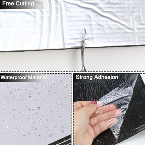 IIRC 10PCS 40x25cm Dämmmatte Auto, 5mm/10mm Universal Schallschutzmatte, Isoliermatte Selbstklebend, schalldämmend, Wasserdicht, Feuerfest, Feuchtigkeitsfest (10mm)