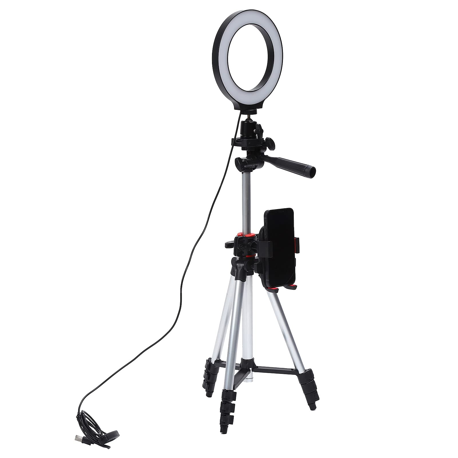 6,2-calowa lampa pierścieniowa LED Możliwość przyciemniania Światło wypełniające do fotografii ze statywem Uchwyt na telefon do vlogowania Makijaż Przesyłanie strumieniowe S