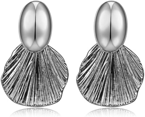FILMOON Two-Tone Fan-Shaped Dangle Earrings