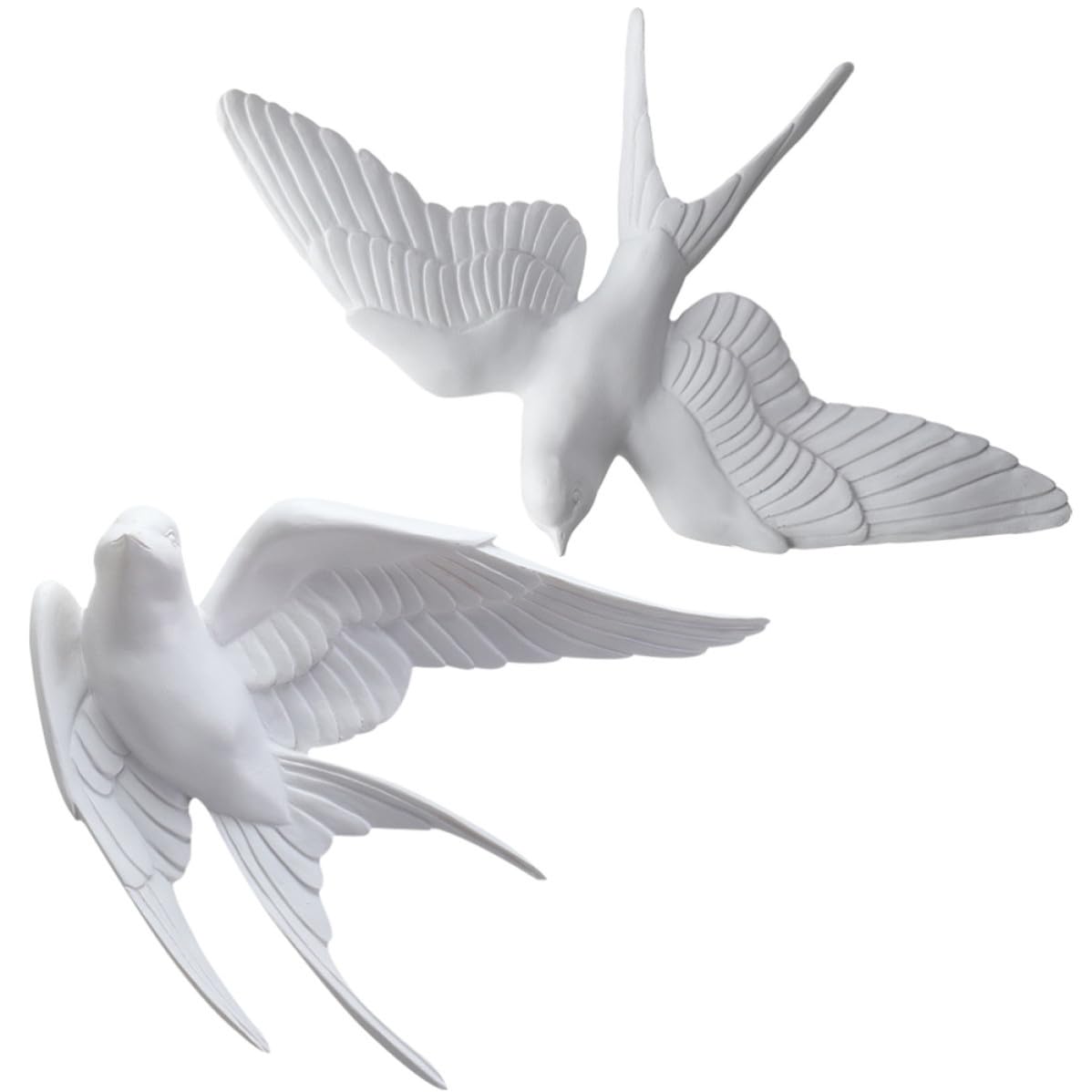 Décoration murale extérieure 3d oiseau hirondelle blanche lot de 2 - 8
