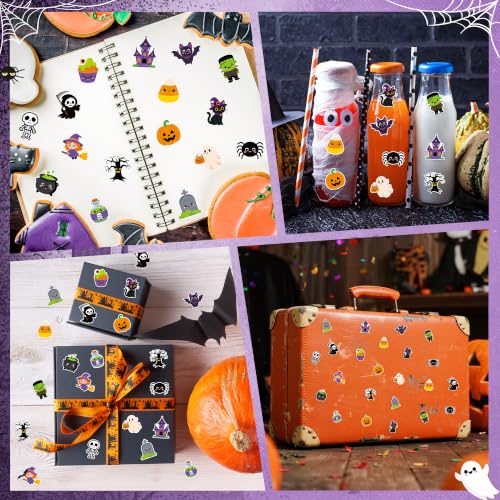 BeYumi Halloween Cute Sticker Roll - 1000Pcs Spooky Boo Skull Stickers Kids - image 5