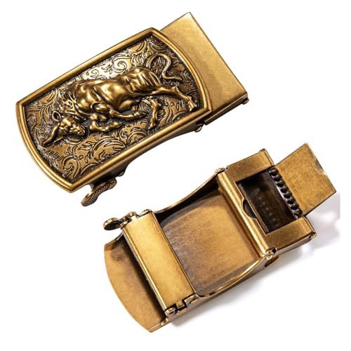 Image of Dubulle Men's Ratchet Belt Gold /Black /Red /Green /Blue /White Automatic Buckle Business Casual Belt Gift - Adjustable Fit