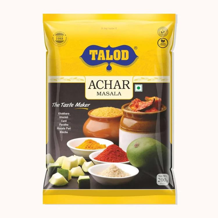Talod Instant Mix Achar Masala (Pack of 2 * 400 g) | 100% Vegetarian, Wheat Gluten Free, Vegan Friendly, No Preservative, No Artificial Flavours, No Artificial Colors, No MSG