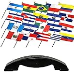 4x6 Latin American Spanish Speaking South/Central 20 Countries 4'x6' Stick Flags Desk Table Set with...