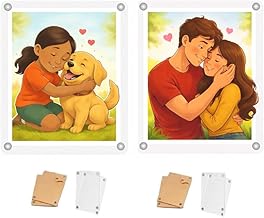 Acrylic Magnetic Photo Frame (Pack of 2) Double-Sided Display (2.75 x 3.75 Inches) Clear Picture Frame Personalize & Swap Photos Fridge Magnet (Photos Not Included) (Pack of 2)
