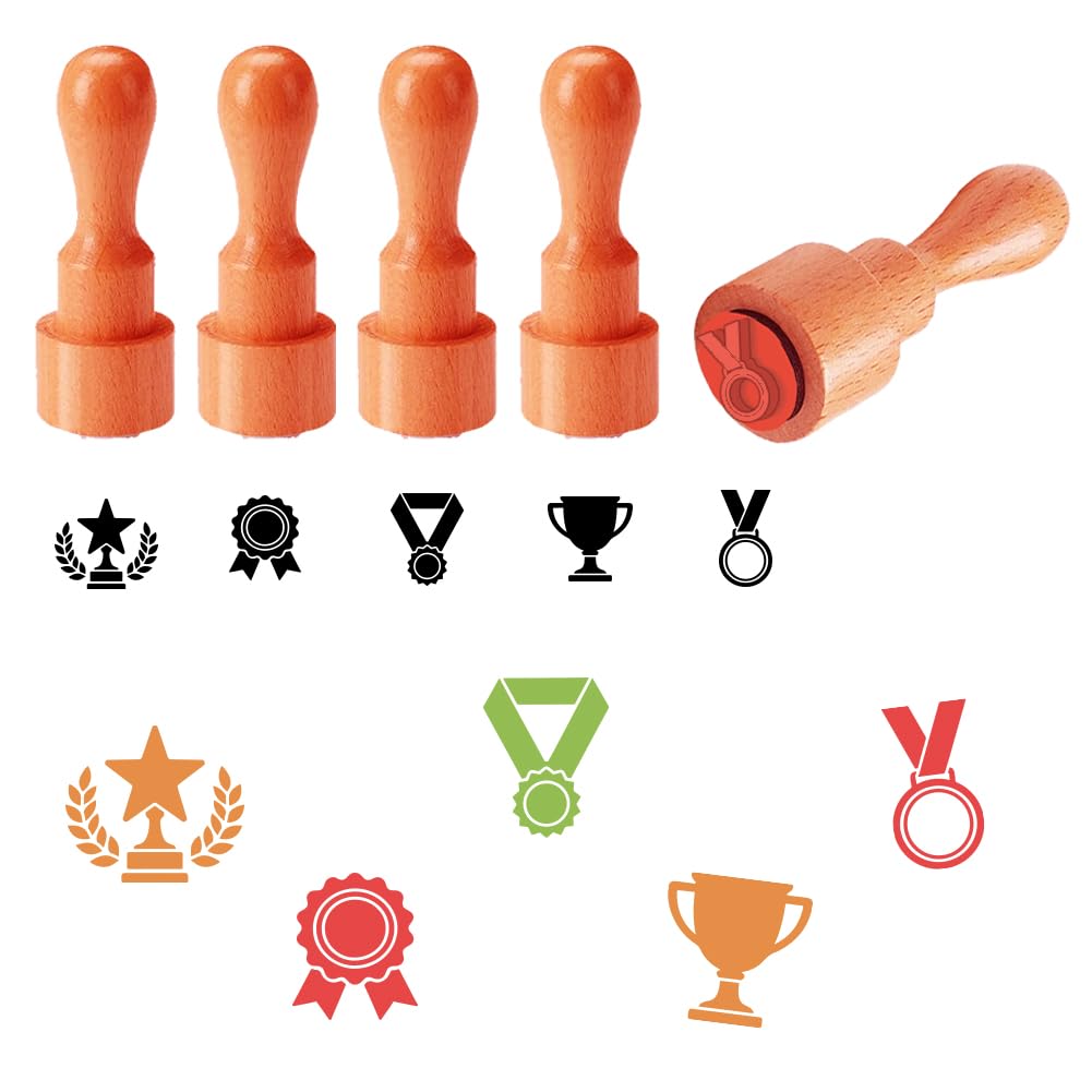 Tampon en caoutchouc pour poterie AHANDMAKER, motif de récompense durable