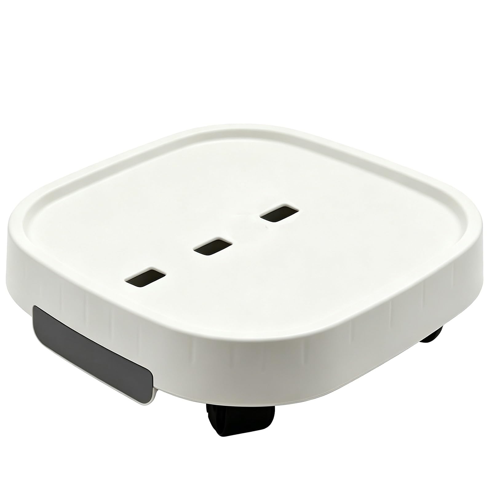 Carrello Portavasi con Ruote, Vassoio di Irrigazione con Cassetto | Carrello per Piante con Ruote Girevoli a 360° Portata 100kg per Giardino, Terrazzo(White,28x8.5cm/11x3.3in)