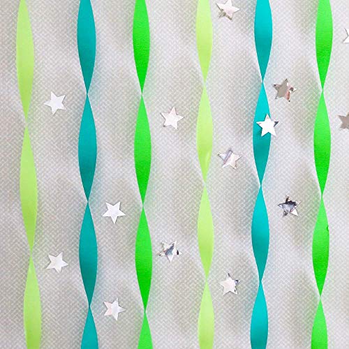 Summer Green Crepe Paper Streamer Rolls Hanging Party Decoration Total 490-Feet, 6 Rolls, Christmas Party Streamer For Diy Art Project Supplies,Green, Lime Green, By Bllalalab #TOP3
