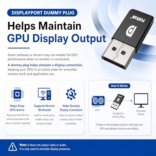 DisplayPort Emulator Plug 2K 2560x1600@30Hz Dummy miniatura 2