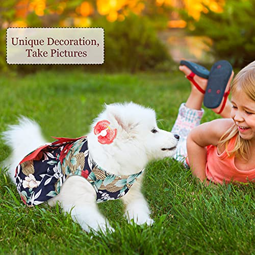 4 Pieces Dog Dress Summer Cute Pet Clothing Elegant Floral Pet Apparel and 8 Pieces Dog Hair Bow Puppy Dog Vest Ribbon… - Image 6