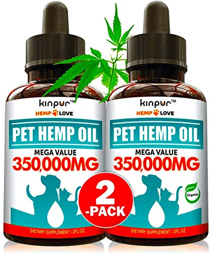 (2 Pack) Hemp Oil for Dogs & Cats - 10 000mg - Premium Hemp Extract - Anxiety Relief for Dogs - Grown & Made in USA - Omega 3, 6 & 9 - Supports Hip & Joint Health - Natural Relief for Pain