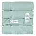SALBAKOS Luxury Hotel & Spa Turkish Cotton 4-Piece Eco-Friendly Bath Towel Set 27 x 54 Inch, Seafoam Green