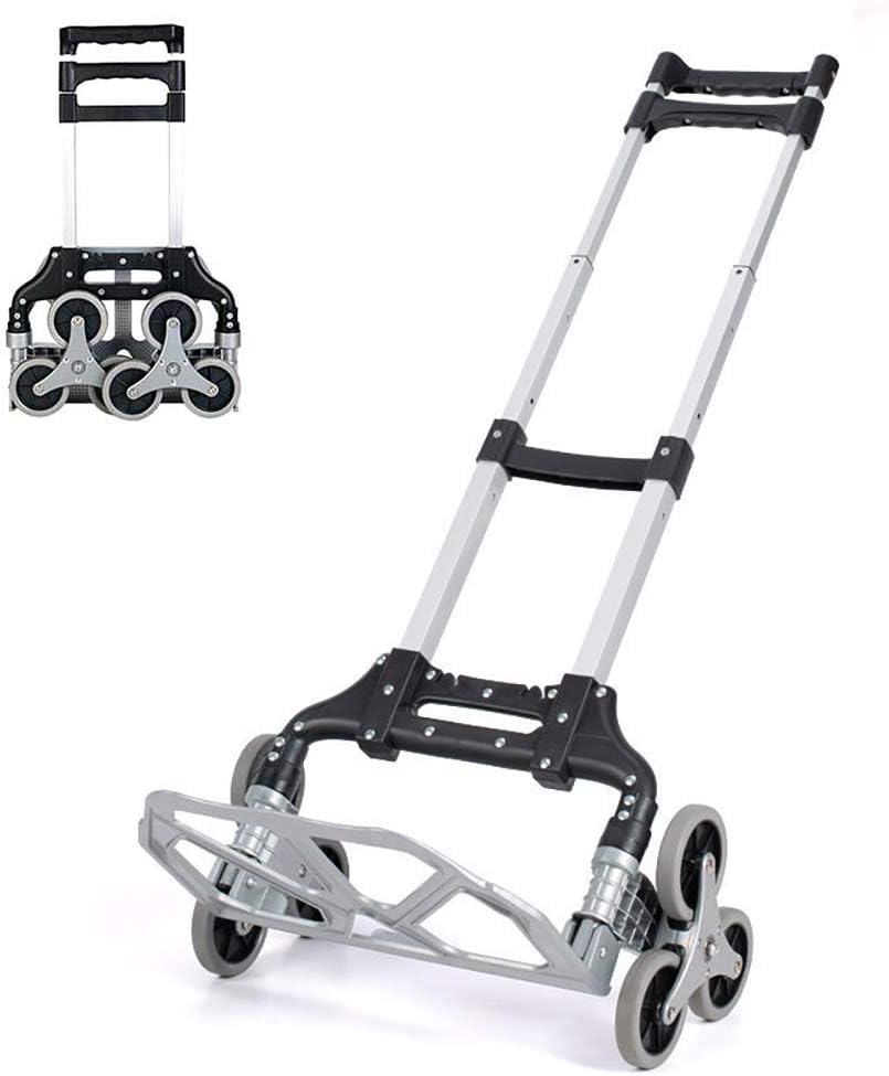 Lіmіtеd Stосk Stair Climbing Cart, Aluminum Folding Stair Hand Truck, Dolly with TPR Wheel and 4.4 ft Elastic Ropes Ideal for Home Auto Office and Travel Use