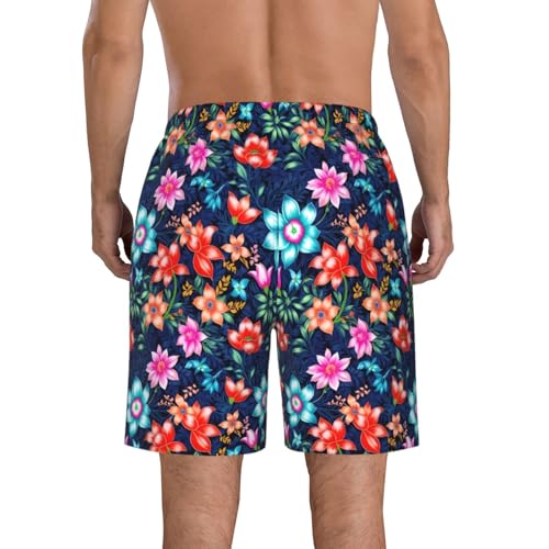 Floral Blue Print Stylish Beach Shorts Swim Trunks Lightweight Breathable Summer Outdoor Activities3