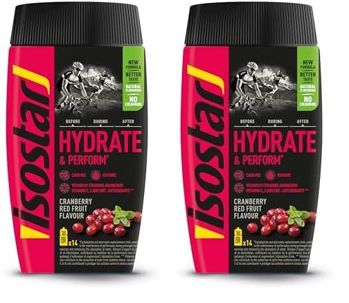 Isostar Hydrate & Perform - Bebida Electrolítica Isotónica para Optimizar el Rendimiento Deportivo, Arándanos, 560 g, 14 raciones (Paquete de 2)