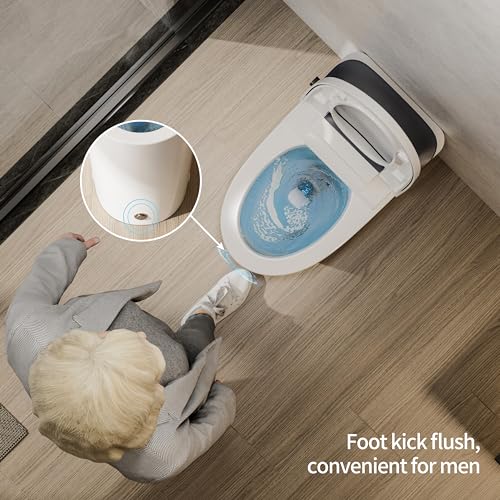 Casta Diva Cd-W10V Non-Electric One Piece Elongated Bidet Toilet For Bathroom, Built-In Air Pressure-Assisted System For Power Flush,Footkick Flush,Soft Open And Close thumb #3