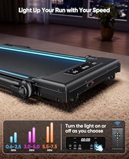 6-in-1 Folding Treadmill for Home with Removable Table, 3.0HP Walking Pad with Incline up to 12%, 12 km/h Foldable Walking Pad Treadmill with 15 cm Telescopic Handle and RGB Lights,330LBS Load