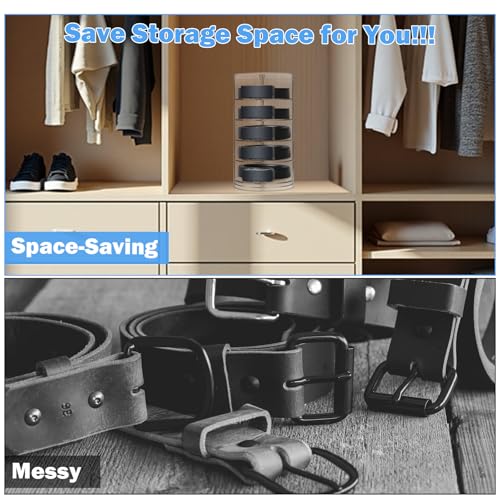 Dimeho 2 PCS Acrylic Belt Organizer 5-Layer Belt Display Stand Transparent Belts Storage Box Clear Jewelry Organizer Case for Closet Drawer Belts Ties Watches Rings Jewelry Bracelets （Small Size） by Dimeho - Image 4