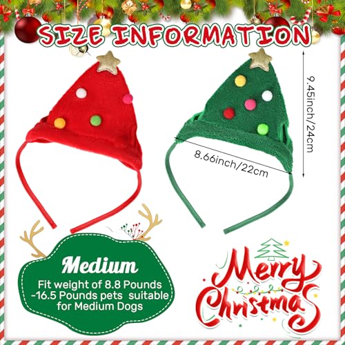 Conjunto de 4 Pcs Sombreros y Bufandas Navideñas para Perro miniatura 2