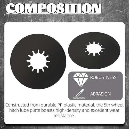 Image of TonGass 5th Wheel Hitch Lube Plate 12in RV Fifth Wheel Plate | Camper Fifth Wheel Plate, 5th Wheel Accessories for 5th Wheel Trailer Safety Kit